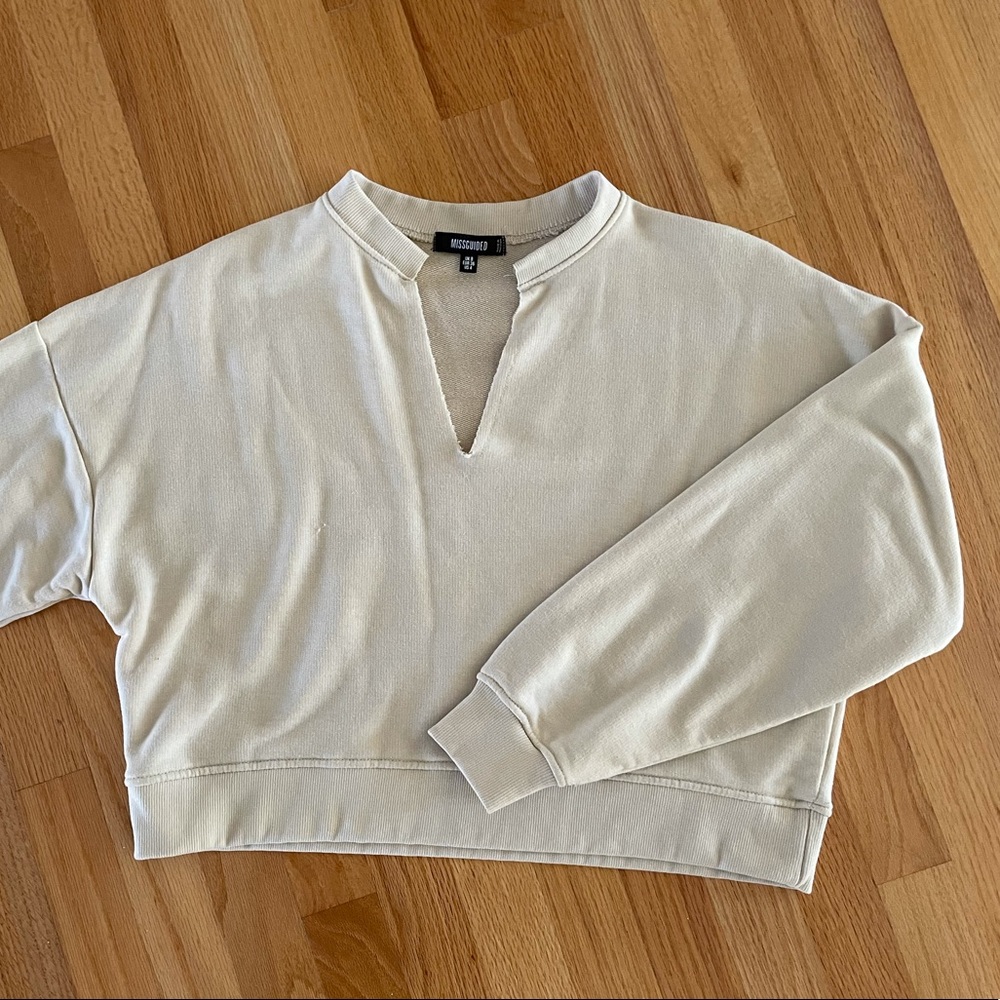 Missguided raw cut v neck sweatshirt, only worn once